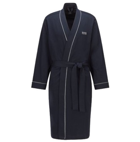 BOSS Cotton Dressing Gown with Contrast Piping