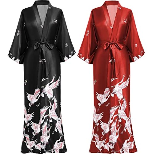 9. PRODESIGN Long Satin Silk Kimono Robe